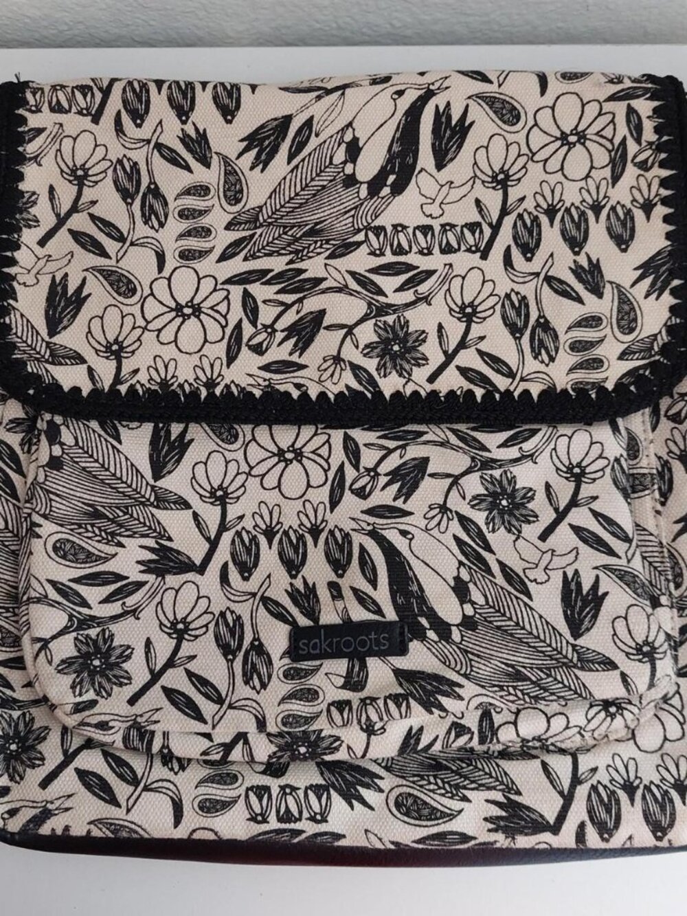 Sakroots black + cream floral backpack bird peace #floral #backpack